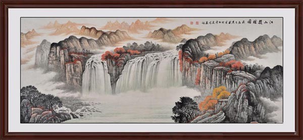 董事長辦公室設(shè)計時掛哪些裝飾畫，可以襯托出品味和修養(yǎng)《江山攬勝圖》